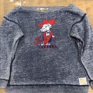 Women's Off-the-Shoulder Sweater - Blue